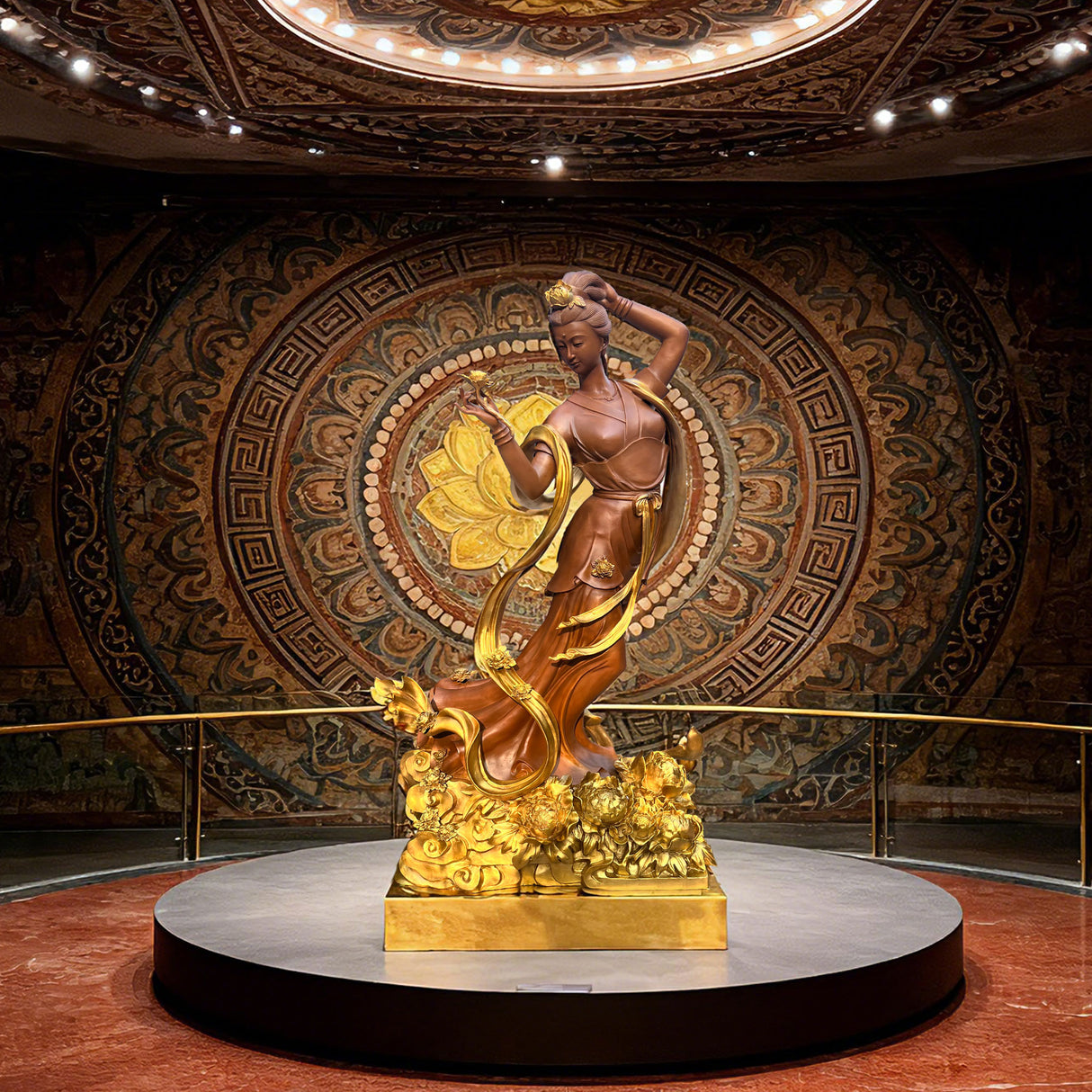 PREMIER Brass Flying Goddess Sculpture with Elegant Artistic Design for Museums, Cultural Halls & Luxury Interiors PSB-138-Bronze Sculpture-PREMIER SCULPTURE