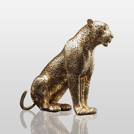 PREMIER Brass Leopard Sculpture with Detailed Surface Design for Luxury Interiors PSB-132-Bronze Sculpture-PREMIER SCULPTURE