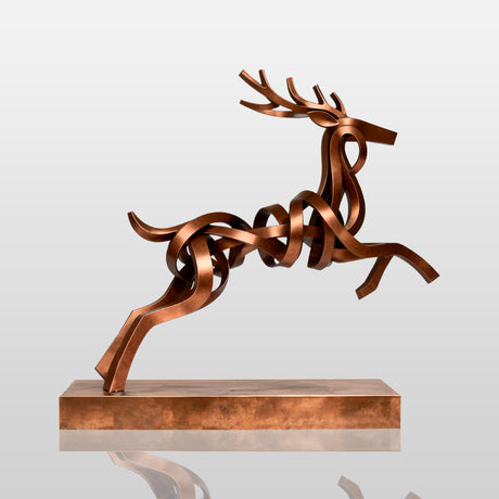 PREMIER Bronze Abstract Sculpture with Deer Inspired Sculptural Form for Luxury Interiors, Villas and Art Spaces PSB-123-Bronze Sculpture-PREMIER SCULPTURE