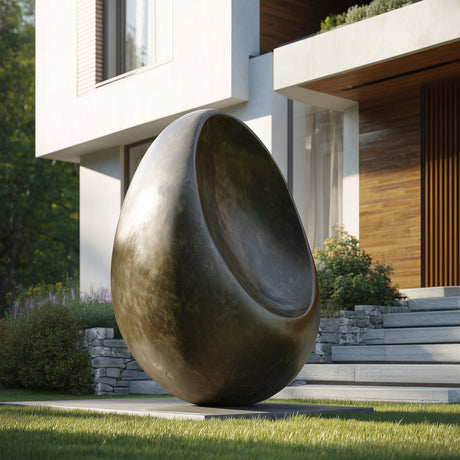 PREMIER Bronze Abstract Sculpture with Organic Oval Form for Luxury Villas, Gardens, and Modern Outdoor Spaces PSB-109-Bronze Sculpture-PREMIER SCULPTURE