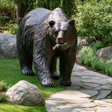 PREMIER Bronze Bear Statue with a Fish for Front Yard, Residential Garden or Street PSB-281-Bronze Sculpture-PREMIER SCULPTURE