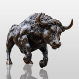 PREMIER Bronze Bull Statue with Dynamic Stance for Commercial Plazas and Estate Entrances PSB-128-Bronze Sculpture-PREMIER SCULPTURE