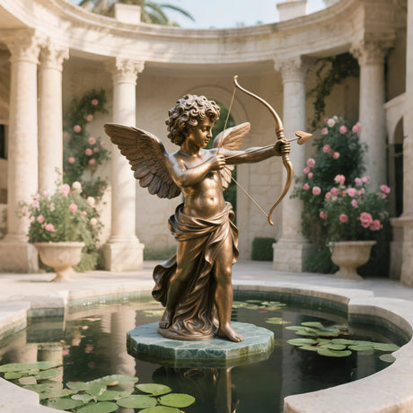 PREMIER Bronze Cupid Sculpture for Wedding Venues, Romantic Garden and Outdoor Villa Courtyard PSB-096-Bronze Sculpture-PREMIER SCULPTURE