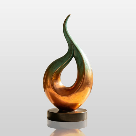 PREMIER Bronze Curve Sculpture in Gradient Color for Living Room, Office Desk or Conference Room PSB-287-Bronze Sculpture-PREMIER SCULPTURE