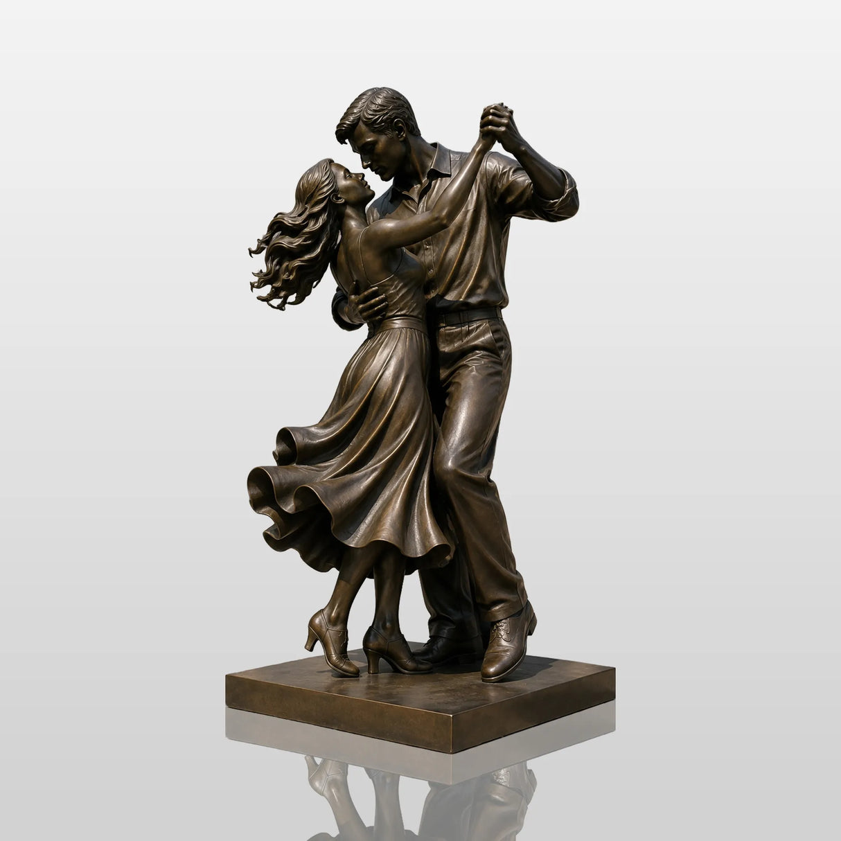 PREMIER Bronze Dancing Couple Statue for City Plaza, Town Square or Residential Garden PSB-236-Bronze Sculpture-PREMIER SCULPTURE