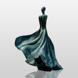 PREMIER Bronze Graceful Lady Sculpture With Flowing Dress Design for Courtyards, Gardens & Luxury Entrances PSB-134-Bronze Sculpture-PREMIER SCULPTURE