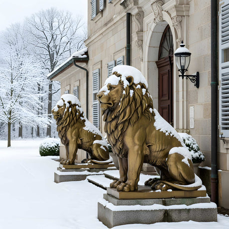 PREMIER Bronze Lion Sculpture in Majestic Form for Entrances, Gardens, and Estate Gates PSB-113-Bronze Sculpture-PREMIER SCULPTURE