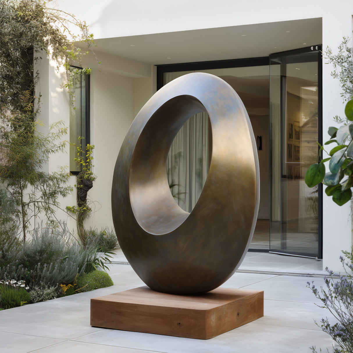 PREMIER Bronze Ring Sculpture with Modern Design for Entrances, Courtyards and Galleries PSB-110-Bronze Sculpture-PREMIER SCULPTURE