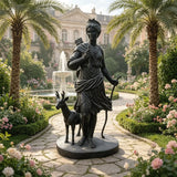 PREMIER Bronze Sculpture Diana The Huntress By a Deer for Estate Courtyards, Landscapes or Classical Outdoor Pathways PSB-181-Bronze Sculpture-PREMIER SCULPTURE