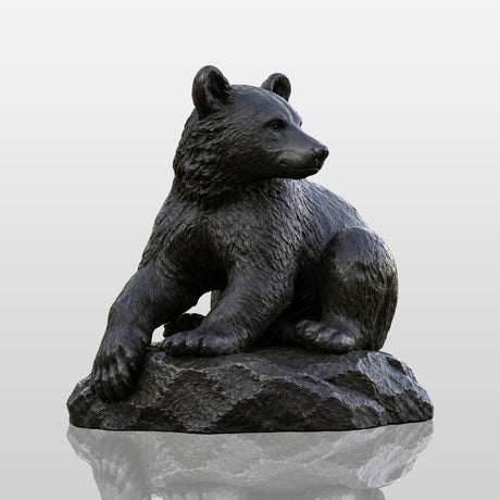 PREMIER Bronze Seated Bear Statue for Community Park, Side Yard or Home Garden PSB-231-Bronze Sculpture-PREMIER SCULPTURE