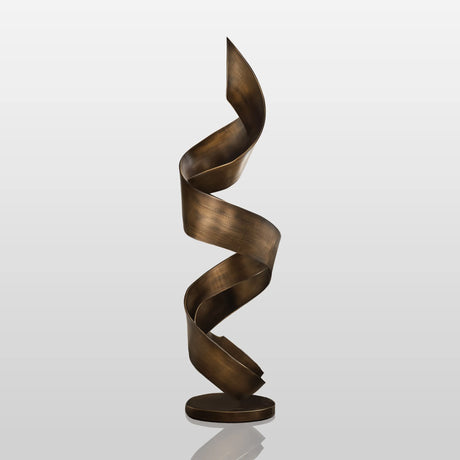 PREMIER Bronze Spiral Sculpture in Curved Ribbon Form for Living Room, Entryway and Office PSB-117-Bronze Sculpture-PREMIER SCULPTURE