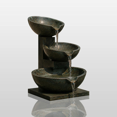 PREMIER Bronze Three Tiered Bowl Fountain for Front Yard, Garden Poolside or Hotel Garden PSB-238-Bronze Sculpture-PREMIER SCULPTURE