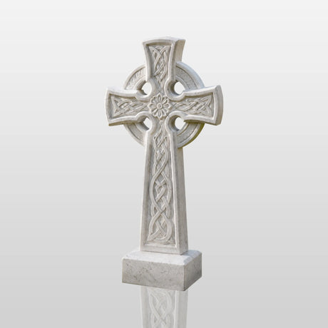 PREMIER Celtic Cross Marble Headstone for Memorial Garden, Chapel Yard or Cemetery PSM-217-Marble sculpture-PREMIER SCULPTURE