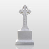 PREMIER Celtic Cross Marble Tombstone for Memorial Park, Catholic Graveyard or Burial Grounds PSM-185-Marble sculpture-PREMIER SCULPTURE