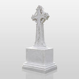 PREMIER Celtic Cross Marble Tombstone for Memorial Park, Catholic Graveyard or Burial Grounds PSM-185-Marble sculpture-PREMIER SCULPTURE