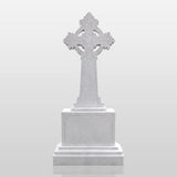 PREMIER Celtic Cross Marble Tombstone for Memorial Park, Catholic Graveyard or Burial Grounds PSM-185-Marble sculpture-PREMIER SCULPTURE