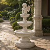 PREMIER Cherub Marble Fountain for Front Courtyard, Garden Poolside and Public Plaza PSFM-018-Marble sculpture-PREMIER SCULPTURE