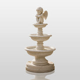 PREMIER Cherub Marble Fountain for Front Courtyard, Garden Poolside and Public Plaza PSFM-018-Marble sculpture-PREMIER SCULPTURE