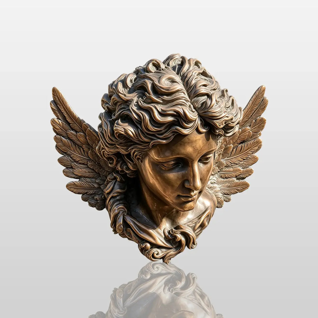 PREMIER Classic Angel Wall Sculpture in Bronze for Courtyards, Villa Entrances, Garden Patios or Pathways PSB-177-Bronze Sculpture-PREMIER SCULPTURE