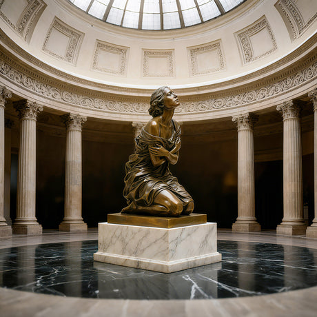 PREMIER Classic Bronze Kneeling Woman Statue for Gardens, Cultural Spaces and Museums, Interior Design PSB-101-Bronze Sculpture-PREMIER SCULPTURE
