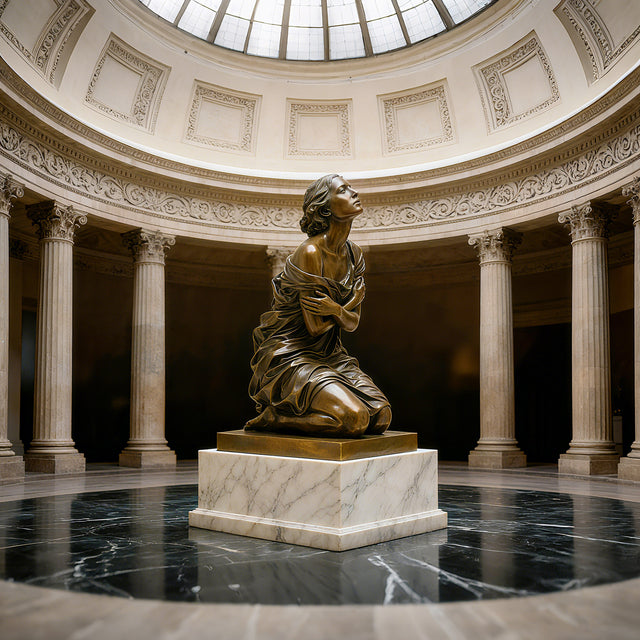 PREMIER Classic Bronze Kneeling Woman Statue for Gardens, Cultural Spaces and Museums, Interior Design PSB-101-Bronze Sculpture-PREMIER SCULPTURE
