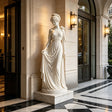 PREMIER Classic Draped Female Sculpture in White Marble for Entrances, Courtyards and Resort Landscapes PSM-140-Marble sculpture-PREMIER SCULPTURE