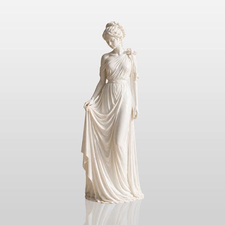 PREMIER Classic Draped Female Sculpture in White Marble for Entrances, Courtyards and Resort Landscapes PSM-140-Marble sculpture-PREMIER SCULPTURE