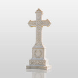 PREMIER Classic Marble Cross Tombstone for Funeral Park, Memorial Garden, Cemetery or Lawn Monument Lot PSM-157-Marble sculpture-PREMIER SCULPTURE