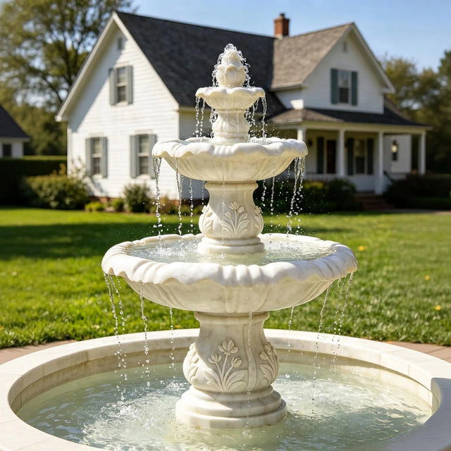 PREMIER Classic Marble Fountain for Villa Courtyards, Luxury Gardens and Front Yard Landscapes PSFM-015-Marble sculpture-PREMIER SCULPTURE