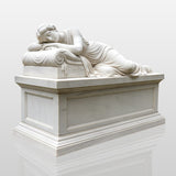 PREMIER Classic Marble Tombstone Sculpture with Reclining Figure Design for Cemeteries or Memorial Parks PSM-117-Marble sculpture-PREMIER SCULPTURE