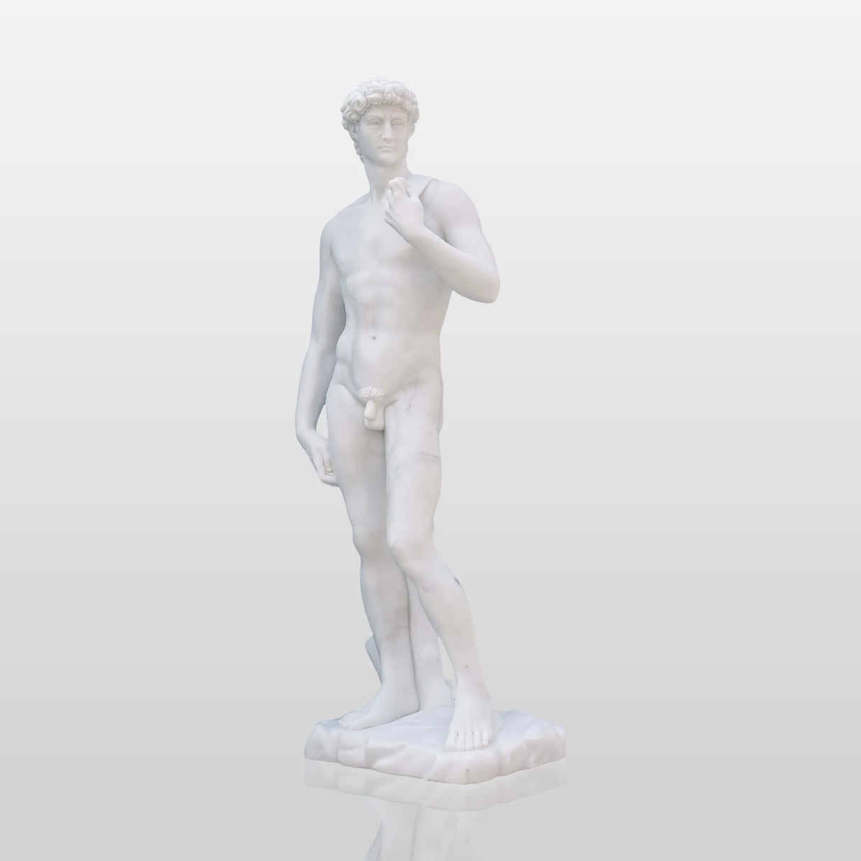 PREMIER Classic White Marble David Sculpture Handcrafted Art Replica Statue of David PSM-030-Marble sculpture-PREMIER SCULPTURE