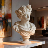 PREMIER Classical Marble Male Bust with Floral Crown for Living Rooms and Office Displays PSM-095-Marble sculpture-PREMIER SCULPTURE