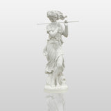 PREMIER Classical Marble Sculpture with Flute Lady Design for Gardens, Villas, and Classical Courtyards PSM-083-Marble sculpture-PREMIER SCULPTURE