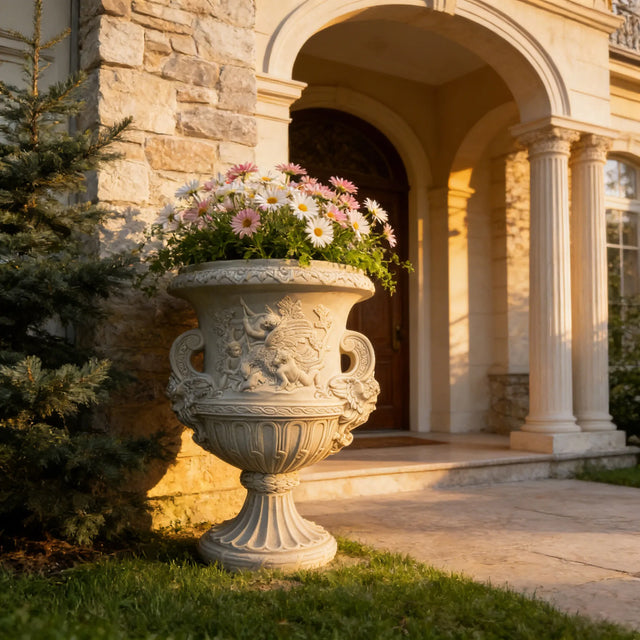 PREMIER Classical and Beautiful Marble Sculpture with Classical Flowerpot Style Suitable for Porches, Gardens or Courtyards PSM-107-Marble sculpture-PREMIER SCULPTURE