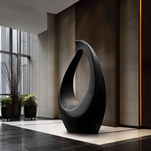 PREMIER Contemporary Indoor Bronze Sculpture in Curved Hollow Form with Minimalist Design for Modern Spaces PSB-133-Bronze Sculpture-PREMIER SCULPTURE