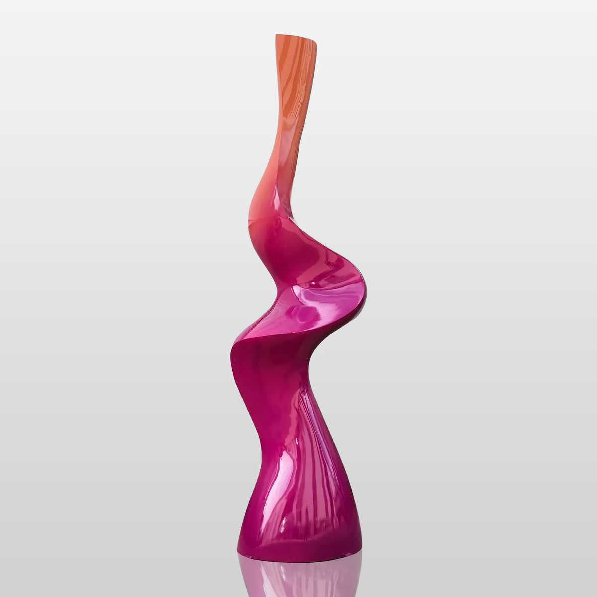 PREMIER Contemporary Pink Stainless Steel Sculpture with Curved Vertical Form for Patios, Pool Areas, and Modern Landscaping PSSS-187-Stainless Steel Sculpture-PREMIER SCULPTURE