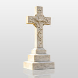 PREMIER Cross Marble Tombstone Sculpture with Classic Design for Cemetery Grounds or Memorial Areas PSM-120-Marble sculpture-PREMIER SCULPTURE