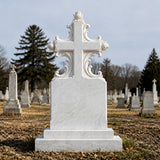 PREMIER Cross Marble Tombstone for Churchyard, Family Mausoleum, Funeral Park or Memorial Garden PSM-177-Marble sculpture-PREMIER SCULPTURE