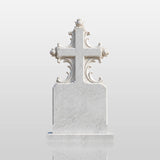 PREMIER Cross Marble Tombstone for Churchyard, Family Mausoleum, Funeral Park or Memorial Garden PSM-177-Marble sculpture-PREMIER SCULPTURE