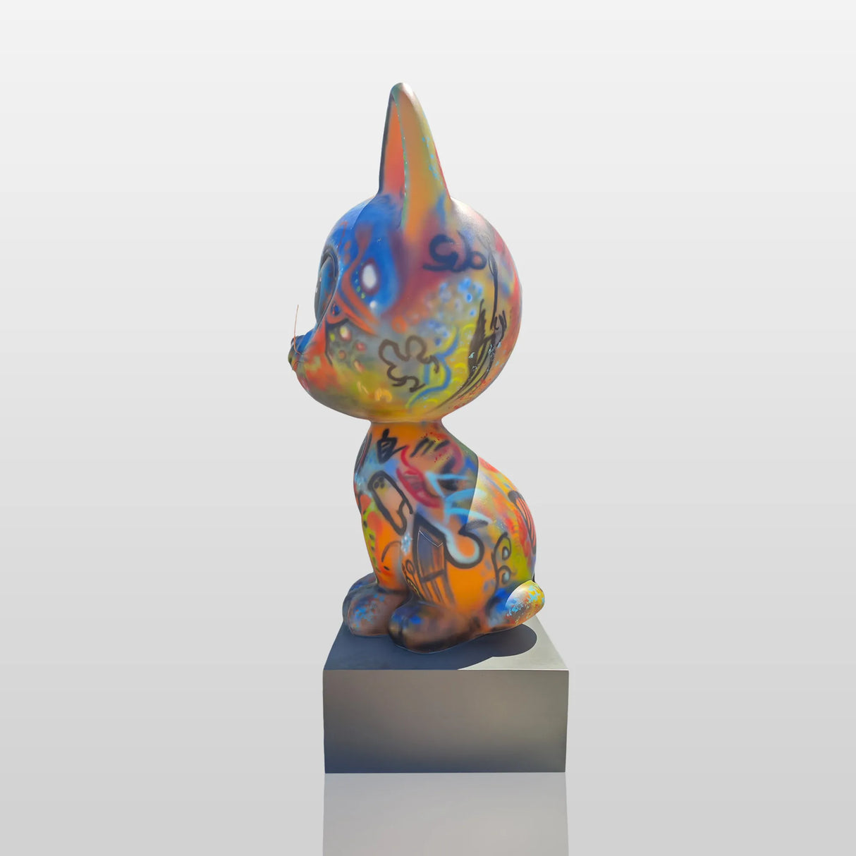 PREMIER Decorative Sculpture Vibrant Urban Pop Art Cat Sculpture PSF-025-Fiberglass Sculpture-PREMIER SCULPTURE