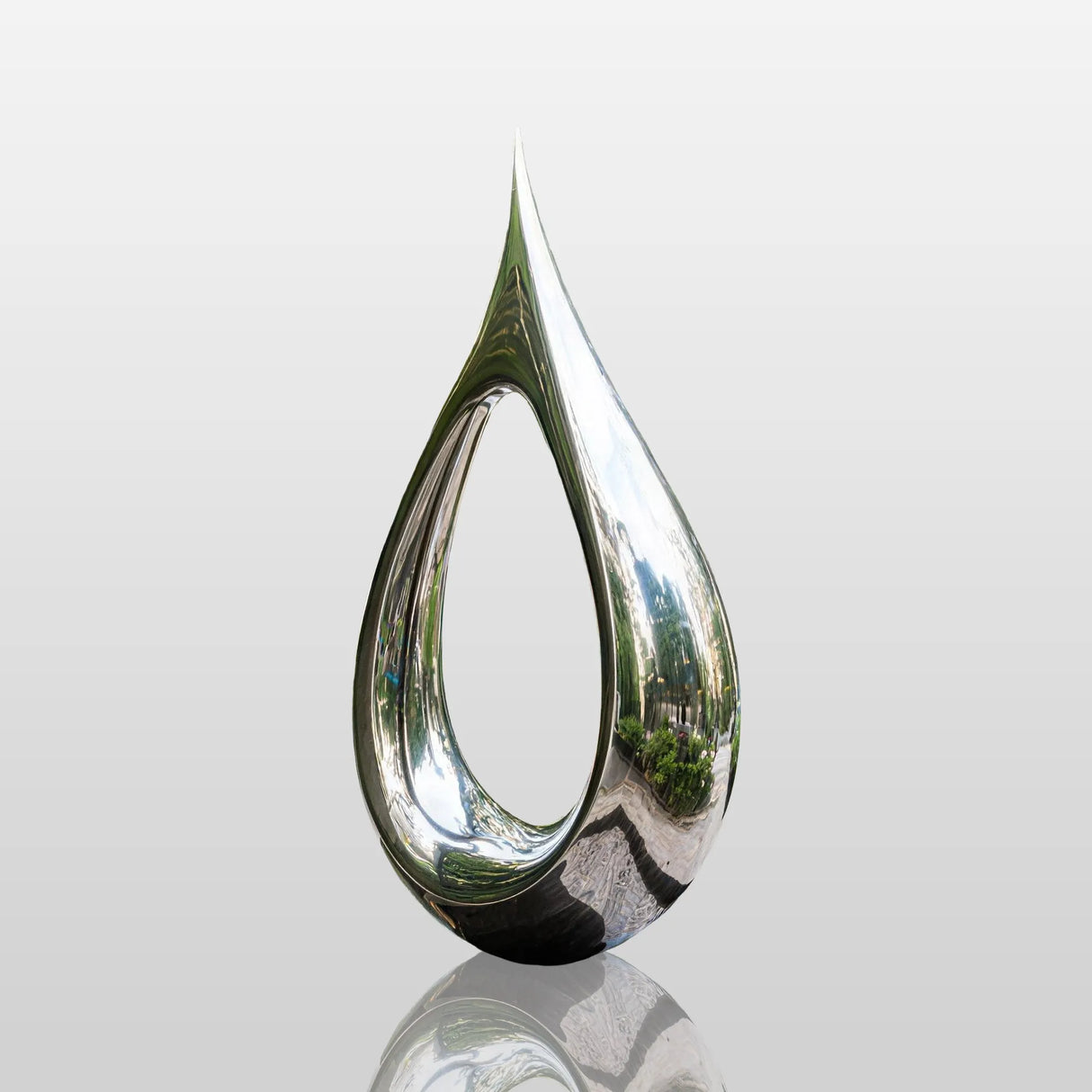PREMIER Droplet Stainless Steel Sculpture with Modern Abstract Design Perfect for Garden Landscapes or Villa Courtyards PSSS-234-Stainless Steel Sculpture-PREMIER SCULPTURE