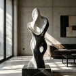 PREMIER Dual Tone Abstract Fiberglass Sculpture for Living Room, Foyer, Porch or Office PSF-041-Fiberglass Sculpture-PREMIER SCULPTURE