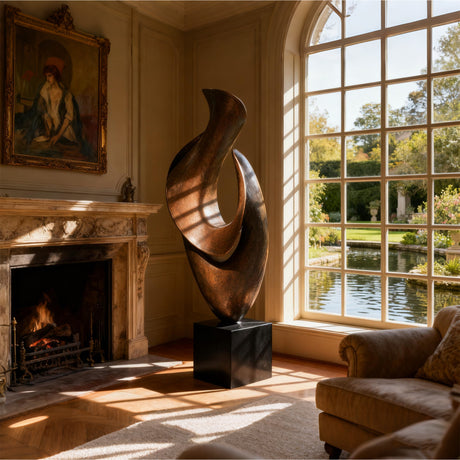 PREMIER Elegant Bronze Abstract Sculpture with Flowing Modern Form for Luxury Interiors and Art Spaces PSB-116-Bronze Sculpture-PREMIER SCULPTURE