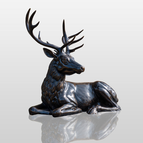 PREMIER Elegant Bronze Deer Sculpture with Lifelike Detailing for Luxury Gardens and Estate Entrances PSB-119-Bronze Sculpture-PREMIER SCULPTURE