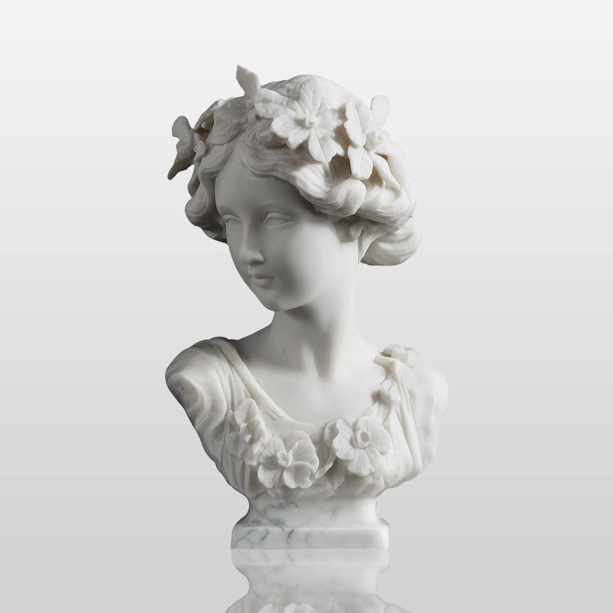 PREMIER Elegant Marble Lady Bust Sculpture for Classic Interiors PSM-087-Marble sculpture-PREMIER SCULPTURE