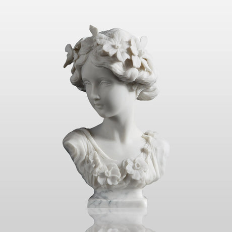 PREMIER Elegant Marble Lady Bust Sculpture for Classic Interiors PSM-087-Marble sculpture-PREMIER SCULPTURE
