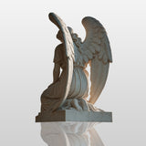 PREMIER Elegant Marble Sculpture with Guardian Angel Design for Memorials and Gardens PSM-081-Marble sculpture-PREMIER SCULPTURE