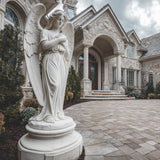 PREMIER Female Marble Angel Sculpture with Graceful and Gentle Design for Religious and Memorial Sites PSM-096-Marble sculpture-PREMIER SCULPTURE