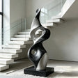 PREMIER Fiberglass Sculpture with Dual Tone Twist Design for Stair Hall, Living Room or Sunroom PSF-042-Fiberglass Sculpture-PREMIER SCULPTURE