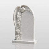 PREMIER Floral Angel Marble Tombstone for Burial Lawn, Parish Cemetery and Churchyard PSM-180-Marble sculpture-PREMIER SCULPTURE